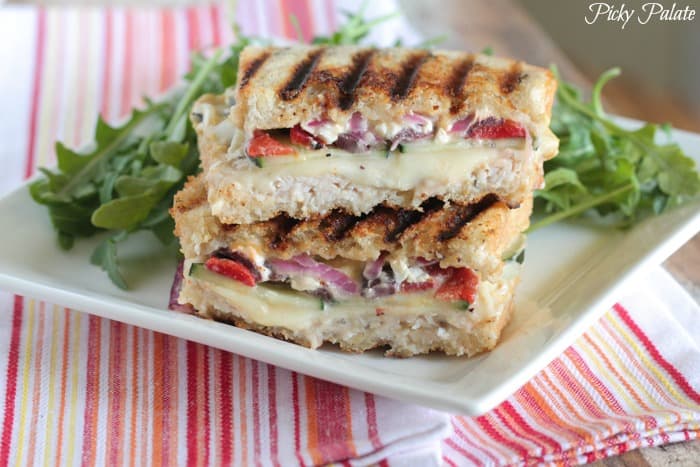 Loaded Turkey and Hummus Mediterranean Panini