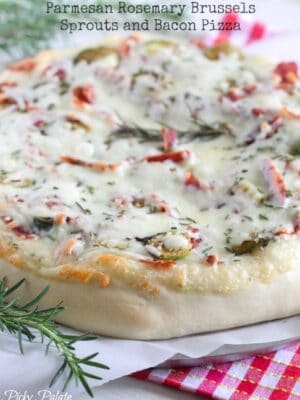 Parmesan Rosemary Brussels Sprouts and Bacon Pizza