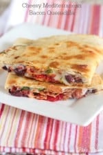 Cheesy Mediterranean Bacon Quesadilla