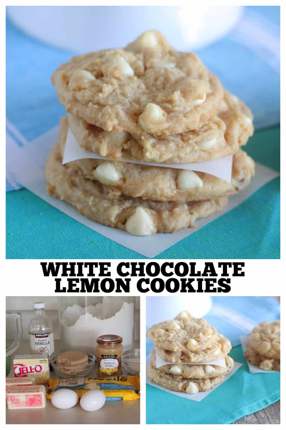 photo collage of lemon cookie recipe