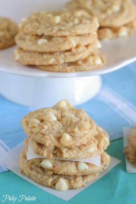 White Chocolate Lemon Pudding Cookies