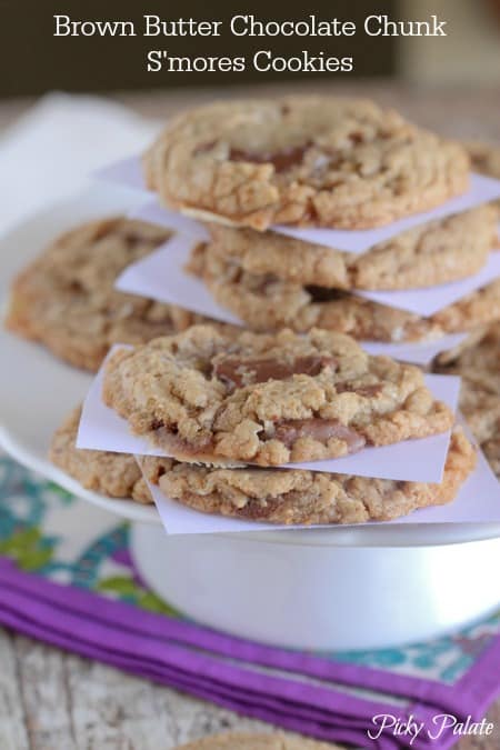 Brown Butter Chocolate Chunk S'mores Cookie Recipe