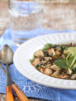 Salsa Verde Chicken and Wild Rice Soup