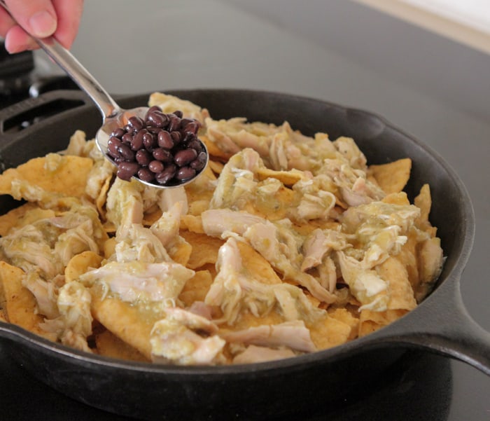 Skillet Nachos with Spicy Salsa Verde Chicken-10