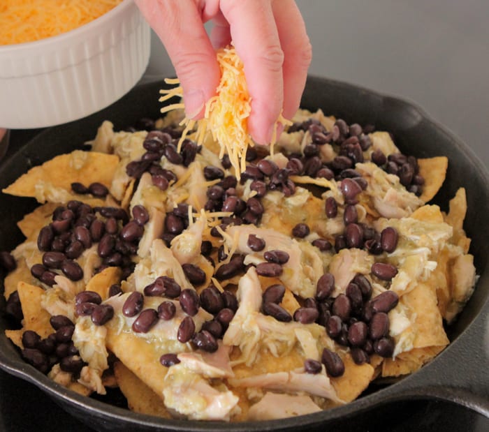 Skillet Nachos with Spicy Salsa Verde Chicken-11