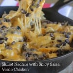 Skillet Nachos with Spicy Salsa Verde Chicken