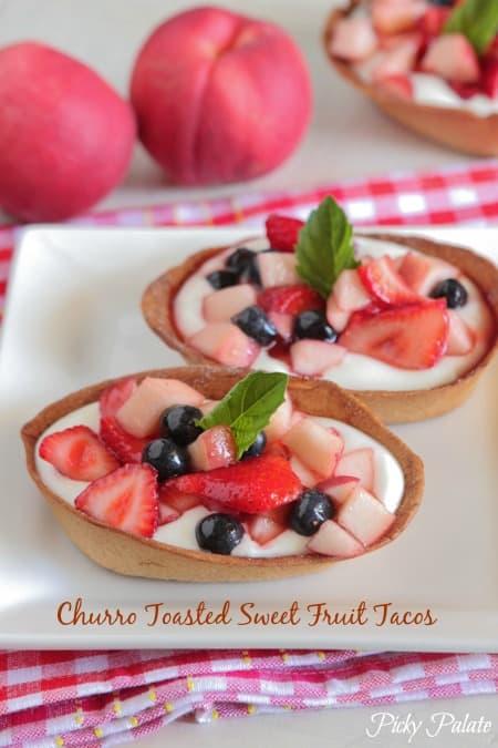 Churro Tostados Tacos de fruta dulce 