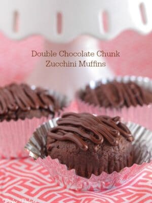 Double Chocolate Chunk Zucchini Muffins