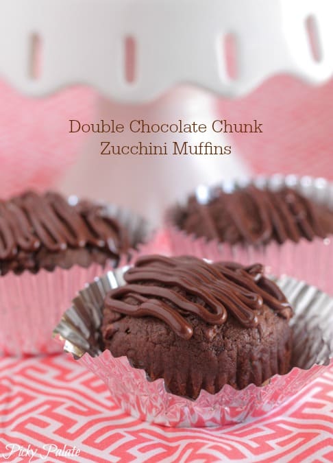 Muffins de calabacĂn con trozos de chocolate doble