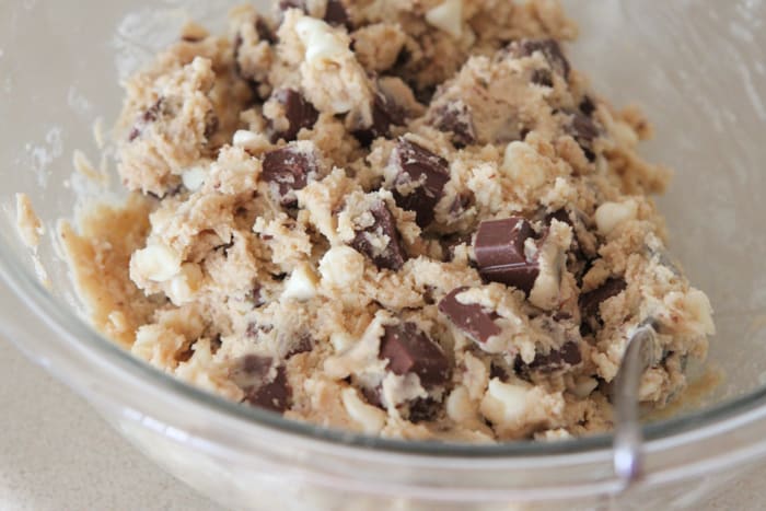 Peanut Butter and Jelly Skillet Cookie