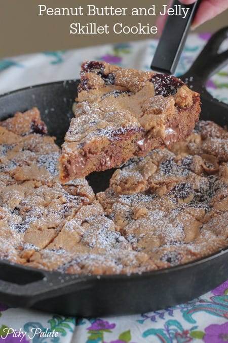 Galleta de sartén de mantequilla de maní y jalea 