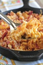Image of Skillet Baked Mac and Cheese with Bacon Pretzel Topping