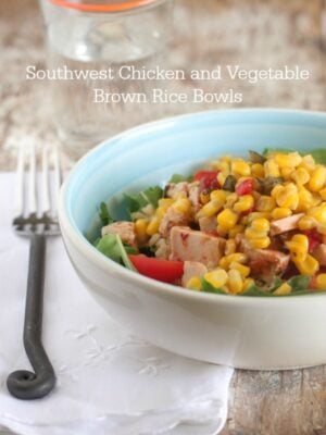 Southwest Chicken and Vegetable Brown Rice Bowls
