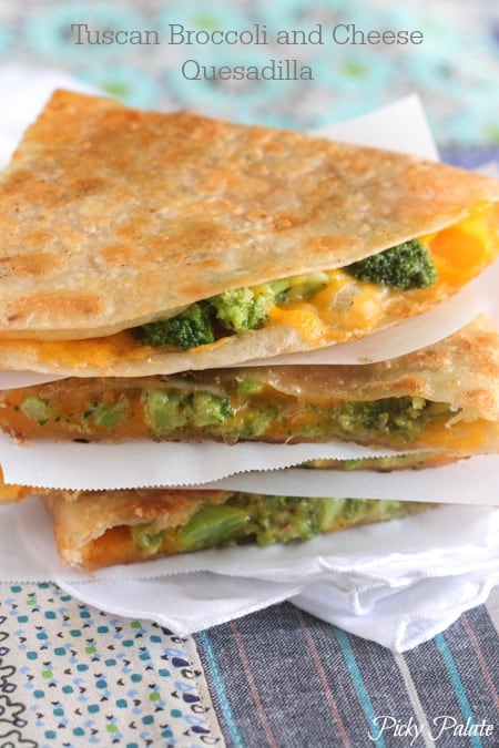 Tuscan Broccoli and Cheese Quesadilla