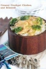Creamy Crockpot Chicken and Broccoli over Rice