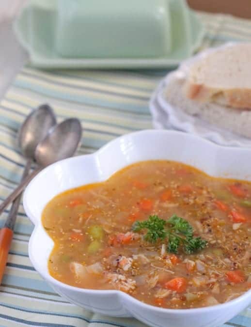 Lemon Chicken Quinoa Vegetable Soup