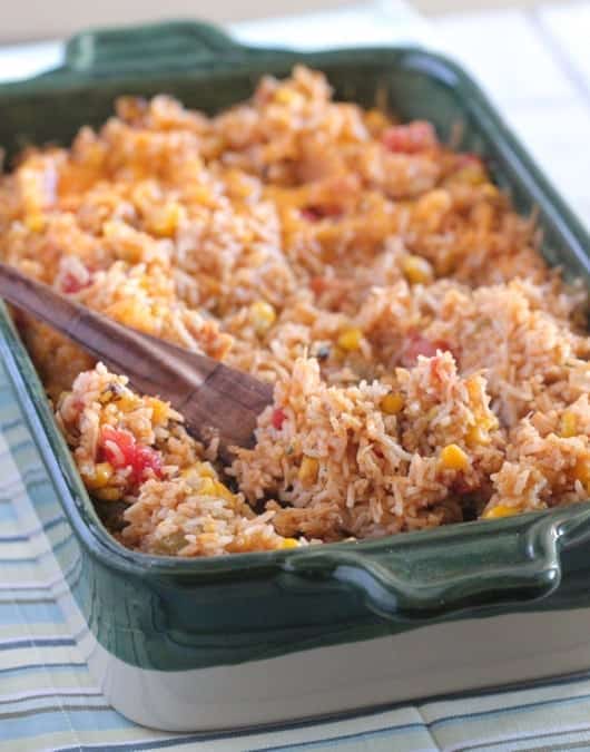 Green Chili Chicken Enchilada Rice Bake Recipe Easy Dinner Idea
