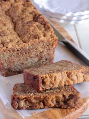 Caramelized Roasted Banana Bread with Oat Streuse