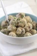 Homemade Party Meatballs with Sweet and Spicy Mustard Cream Sauce