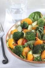 Roasted Broccoli Mandarine Sesame Ginger Salad