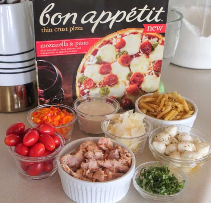 Pâtes au poulet caprese