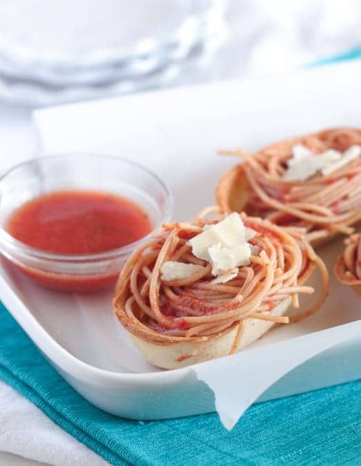 Garlic Toasted Spaghetti Boats