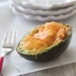 Image of a Spicy Chicken Cheesy Baked Avocado