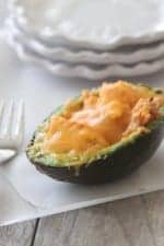 Image of a Spicy Chicken Cheesy Baked Avocado