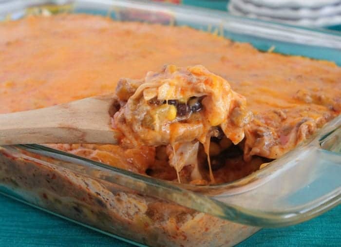 Cheesy Layered Beef Enchilada Bake Easy Beef Enchilada Recipe