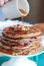 Whole Wheat Cherry Walnut Buttermilk Pancakes