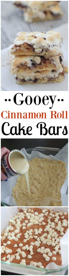 Gooey Cinnamon Roll Cake Bars