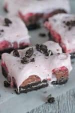 Gooey Oreo Strawberry Cake Bars