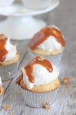 Caramel Cupcakes with Homemade Yellow Butter Cake