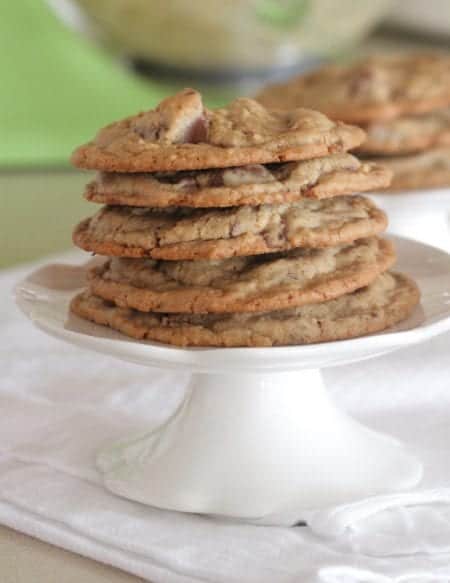 A Stack of Bakery Style Chocolate Chunk Cookies