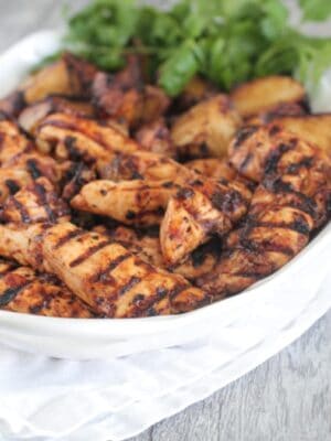Spicy Apple BBQ Grilled Chicken and Potatoes