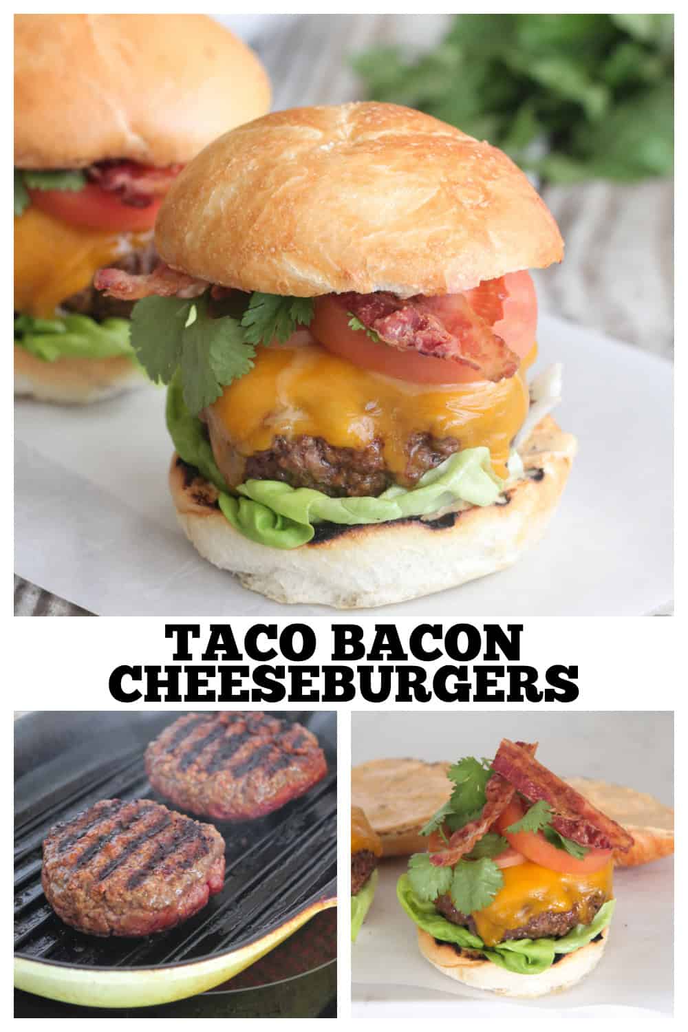 photo collage bacon cheeseburger
