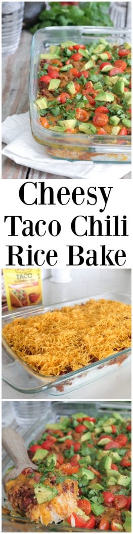 Cheesy Taco Chili Rice Bake