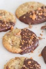 Chocolate Dipped Butterfinger Cookies