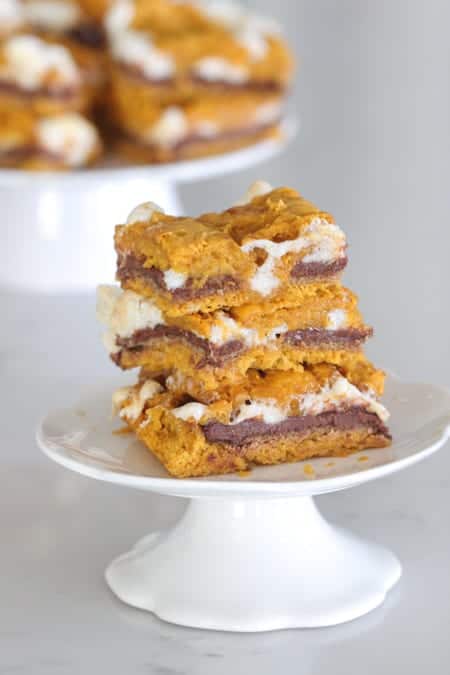 Pumpkin S'mores Cake Bars