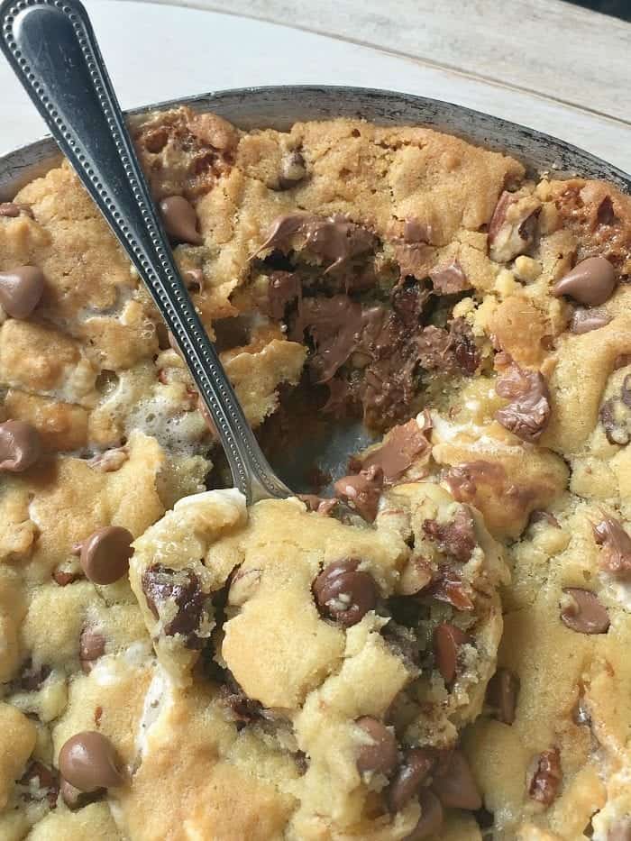 skillet cookie baked in skillet