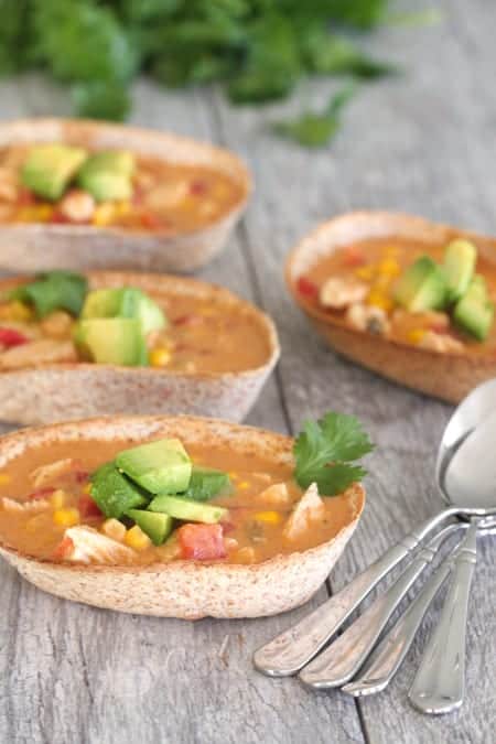 Chicken Enchilada Soup Boats