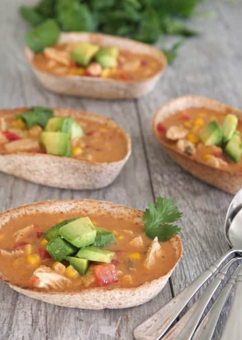 Chicken Enchilada Soup Boats