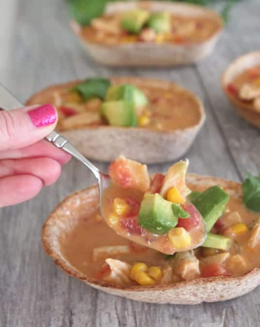 Chicken Enchilada Soup Boats