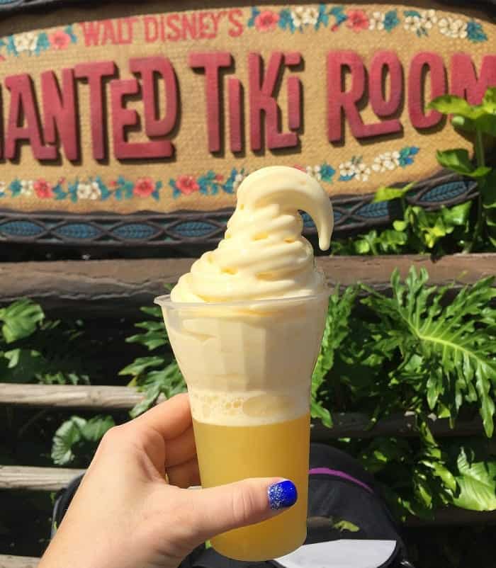 Jenny Holding a Dole Whip Float While Sporting Blue Nail Polish