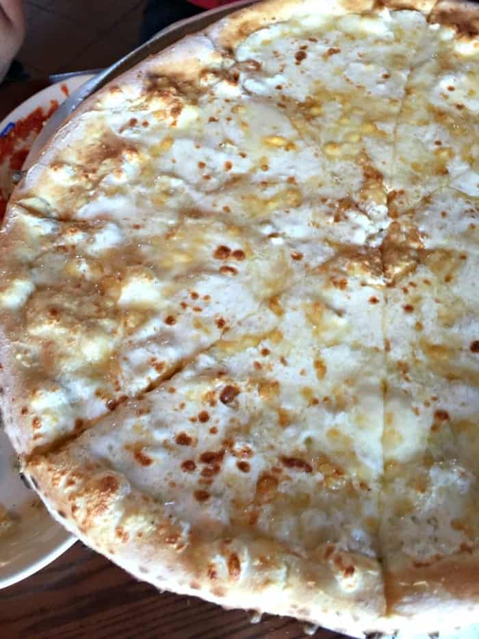 A Large White Pizza from Via Napoli in Epcot