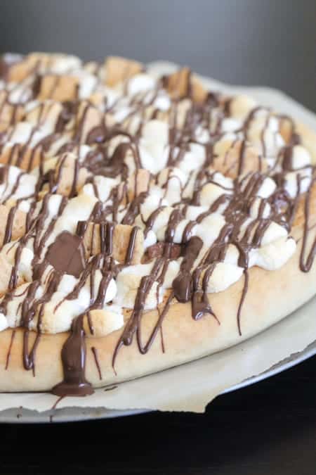 Peanut Butter S'mores Dessert Pizza