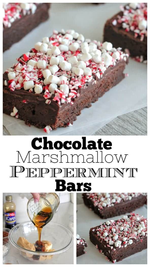 Chocolate Marshmallow Peppermint Bars | Holiday Brownie Recipe