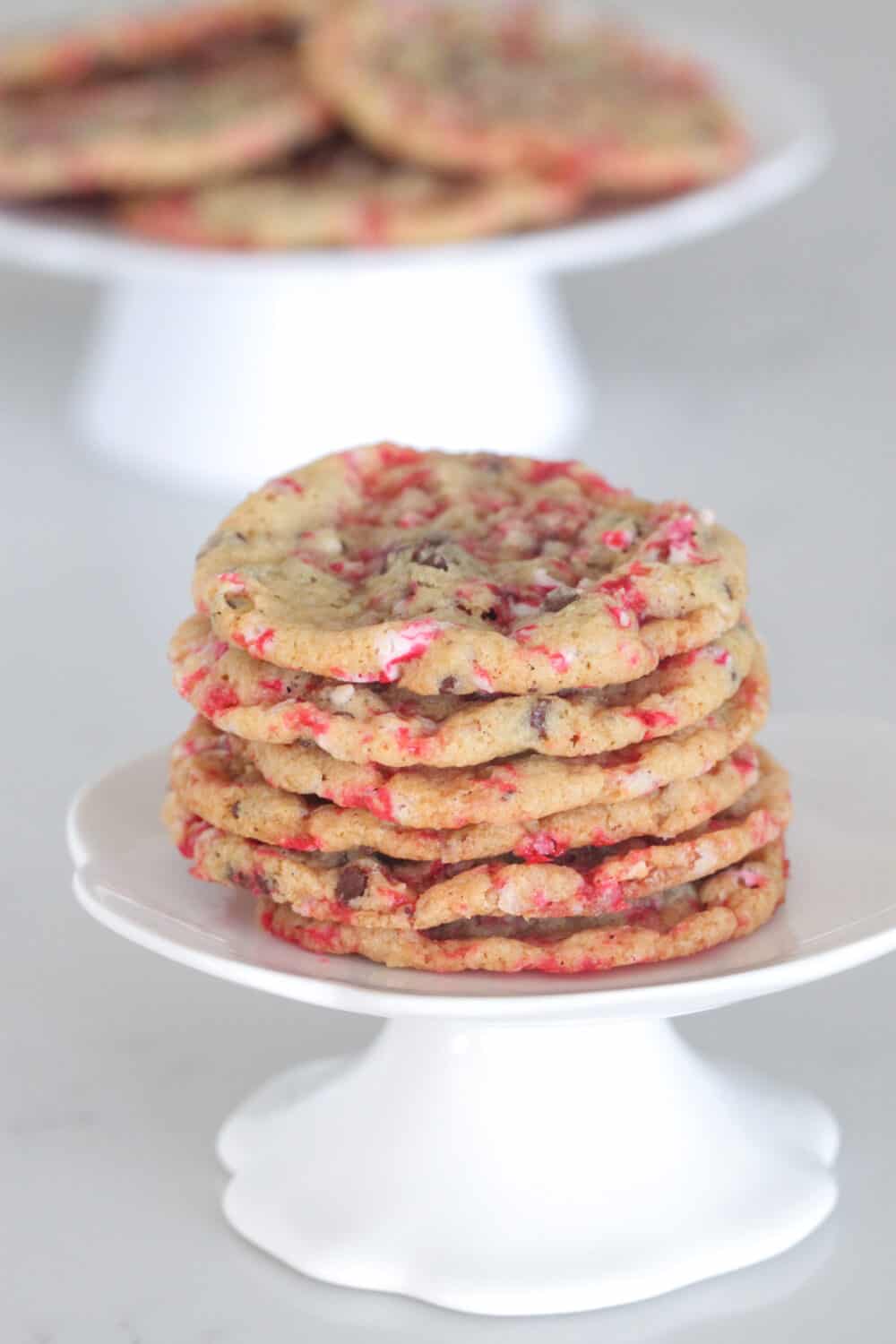 candy cane cookies stacked