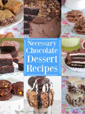 Title image and photo collage for Chocolate Dessert Recipes