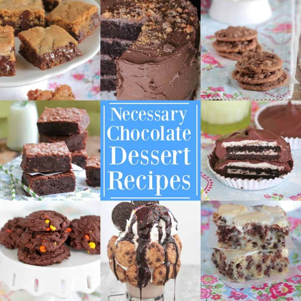 Title image and photo collage for Chocolate Dessert Recipes